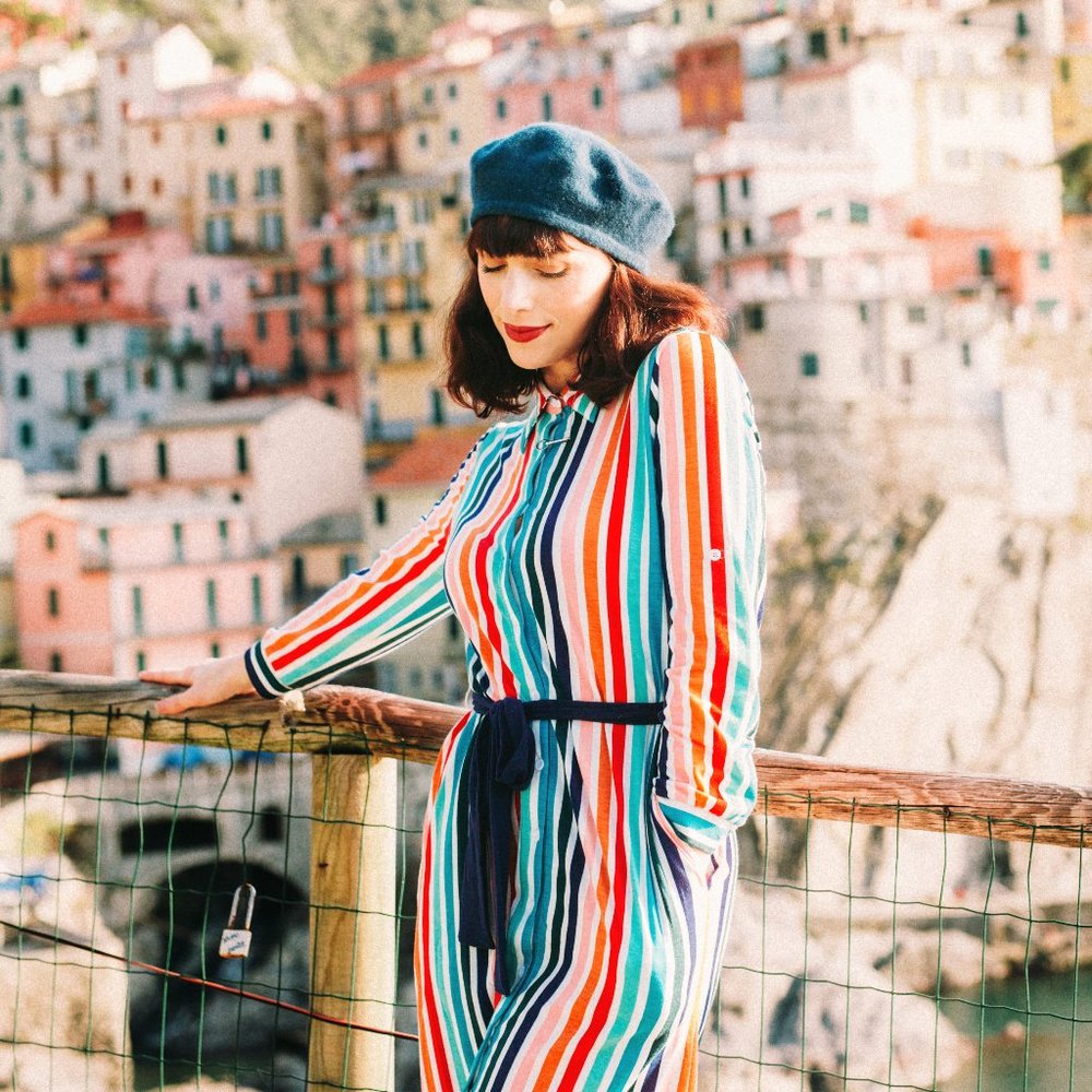 Rainbow Button Up Dress